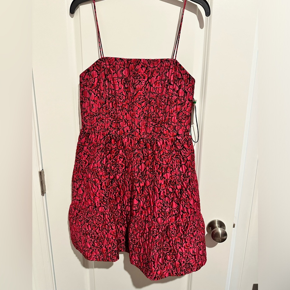 Alice + Olivia Jamila Mini Dress In Pink/Black View 4
